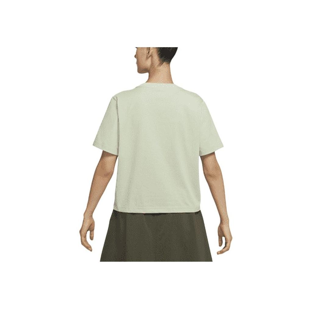 Nike ACG Logo Embroidered Knit Crew Neck Short Sleeve Casual Sport Tee With Dropped Shoulders Women Tops Green DQ2907-343