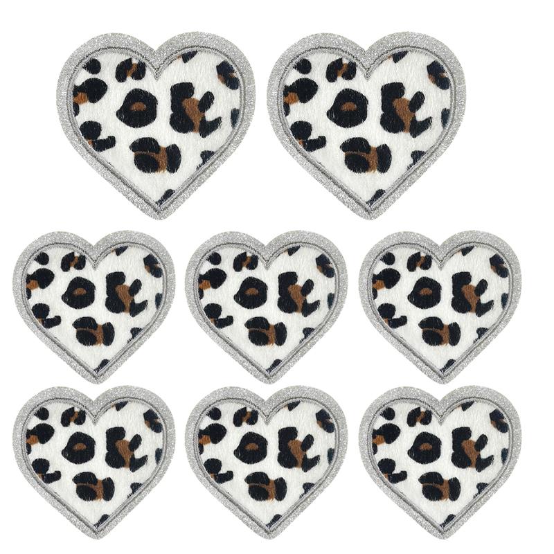 5pcs /Set Jackets Hats Sew /Ironing Embroidered Patches Love Leopard Print Gritt Patch Iron On Patches For Clothing Backpack Diy 