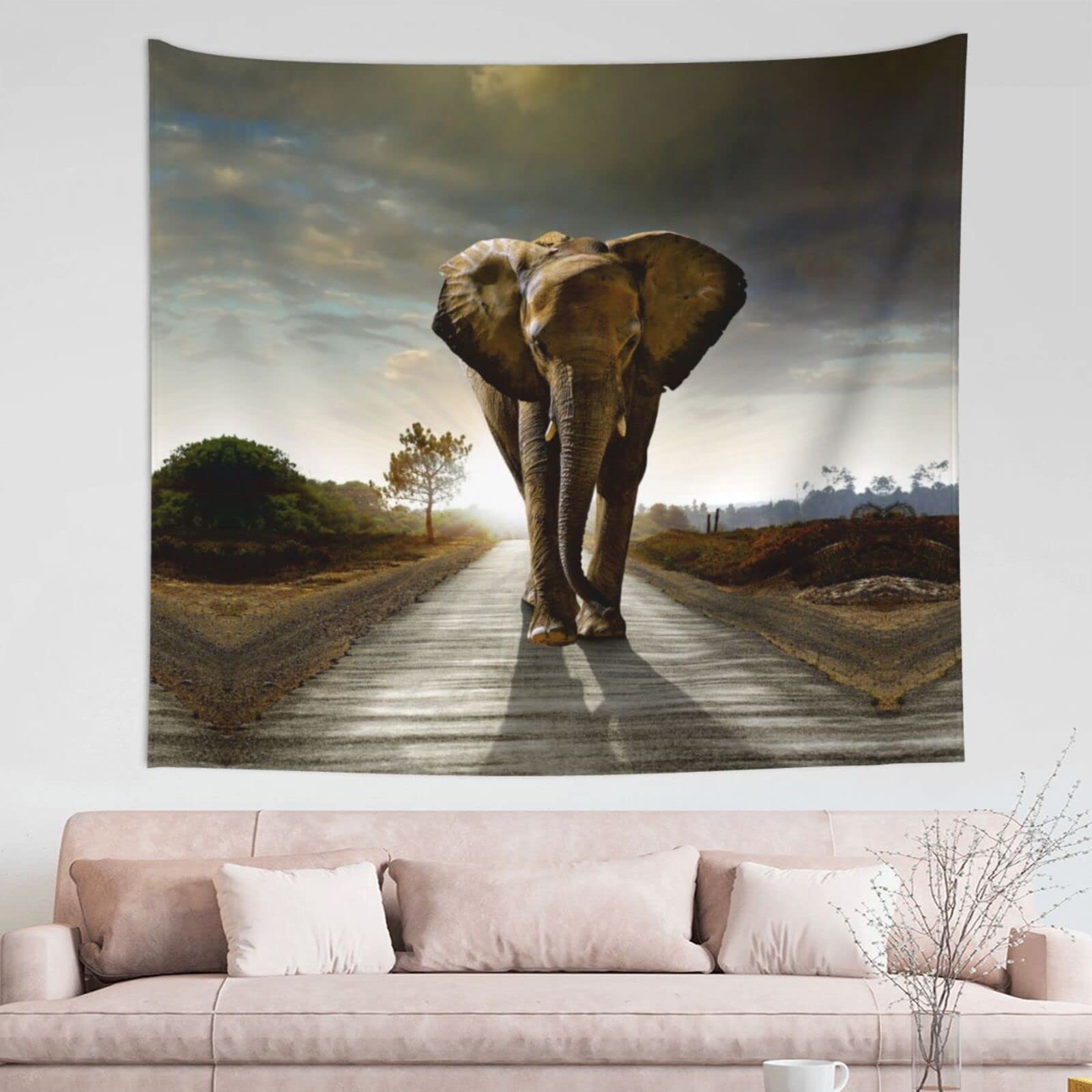 Гобелен с рисунком дикой природы в прериях африканского слона для дома — фото 15