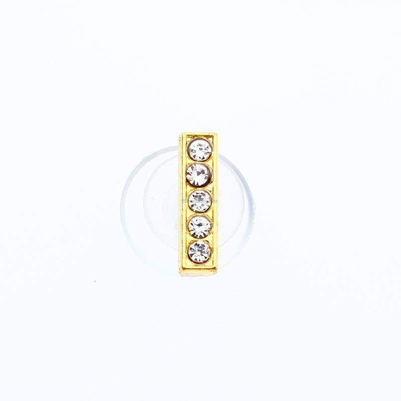 1Pcs Gold Letters Metal Shoe Charms Crystal Diamond Alloy Charms Shoes Accessories Buckle High Quality Shoes Decoration