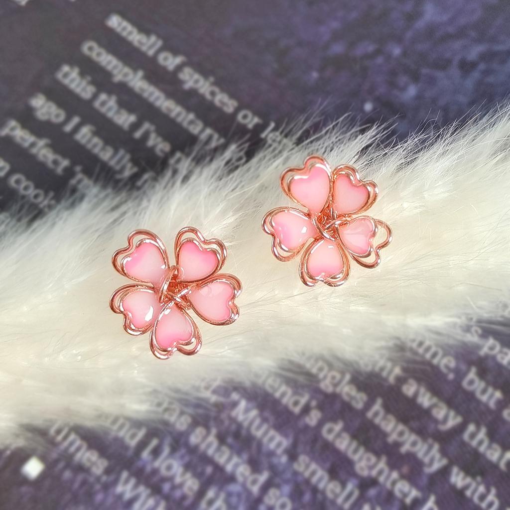 3D Cherry Blossom Earrings - Exquisite Cute Floral Studs, Elegant Flower Jewelry for Women, Daily & Party Accessories, Gift for Her