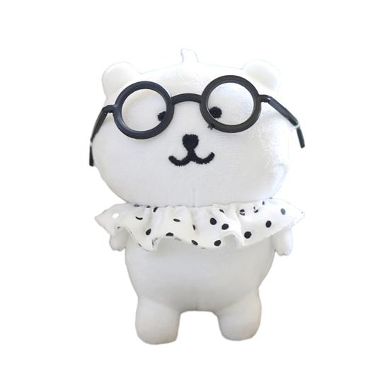 

Кукла-подвеска в очках, думающая кукла-медведь, брелок-подвеска, аксессуар для школьного ранца, мягкая бархатная ткань, брелок-подвеска черный белый