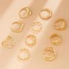 10 Pcs Vintage Minimalist Rings For Women Fashion Hollow Out Geometric Open Ring Daily Wear Party Decoration Jewelry Set Gifts