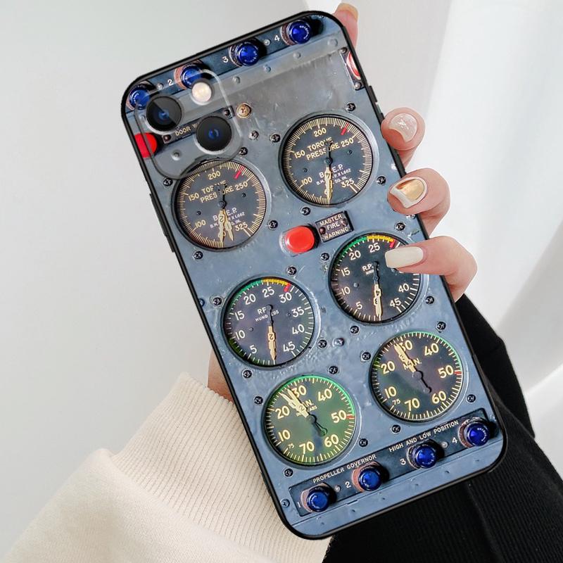 Aviation Aeroplane Pilot Cockpit Phone Case For iPhone 16 Pro Max 14 13 12 11 15 Pro Max mini XR 15 16 Plus 16e Cover Coque