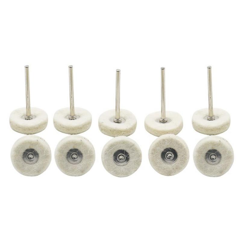 

10 шт., 3 мм, шлифовка хвостовика, полировка, полировка, круглая накладка на колесо, шерстяной фетр, инструмент для вращающихся инструментов, аксессуары, шлифовальная головка, сверла, полировщики 10 in 1