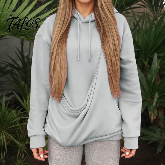 Oversized Women Hoodie Pet Pouch Hoodie, Hooded Sweatshirt with Kangaroo Pouch, Warm Fall Dog Cat Carrying Pullover Top for Winter