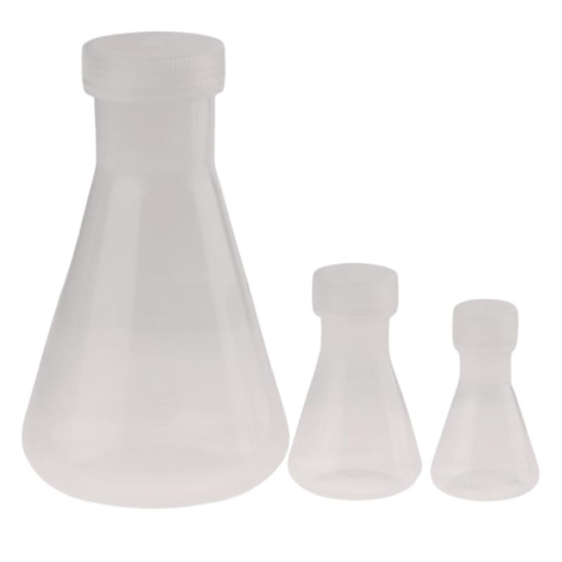 50Ml To 1000Ml Lab Plastic Erlenmeyer Flask Conical Container Bottle With Screw Cap For Laboratory Experiment