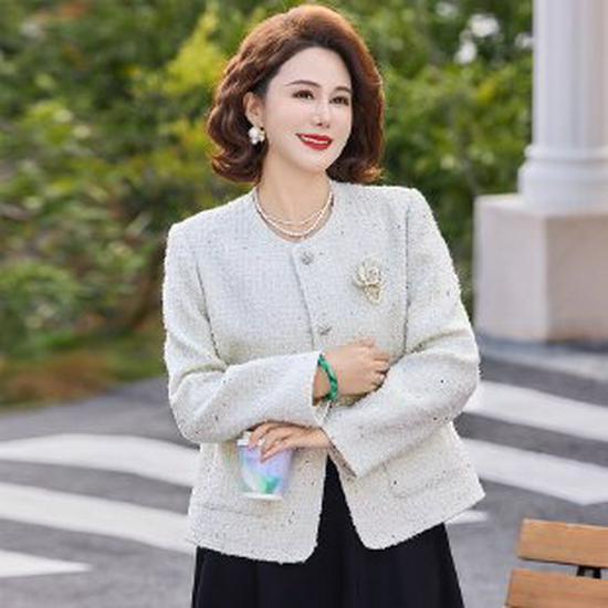 Mom s Stylish Chinese Spring Jacket for Middle-Aged & Elderly Women – Elegant Spring/Autumn Top 3XL