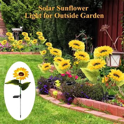 Solar Sunflower Lights LED Light Garland Outdoor Waterproof Garden Lawn Ground Party Christmas Decoration Solar Powered Lamp