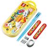 Skater Lunch Box Trio Set Chopsticks Spoon Fork Tomica 24 For Children Antibacterial Treatment Easy To Open Sliding Type Made In Japan TACC2AG-A