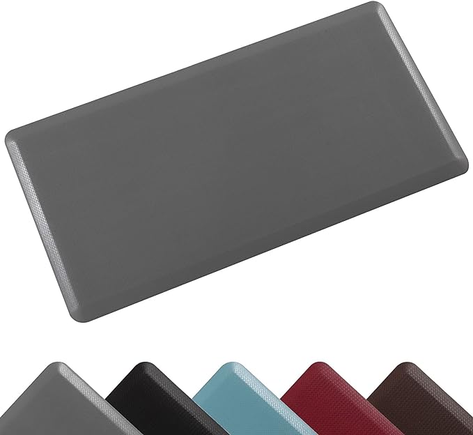 

Anti-Fatigue Standing Mat, Kitchen Mat with PVC Waterproofing, Non-Slip Kitchen Rug 44x70cm серый