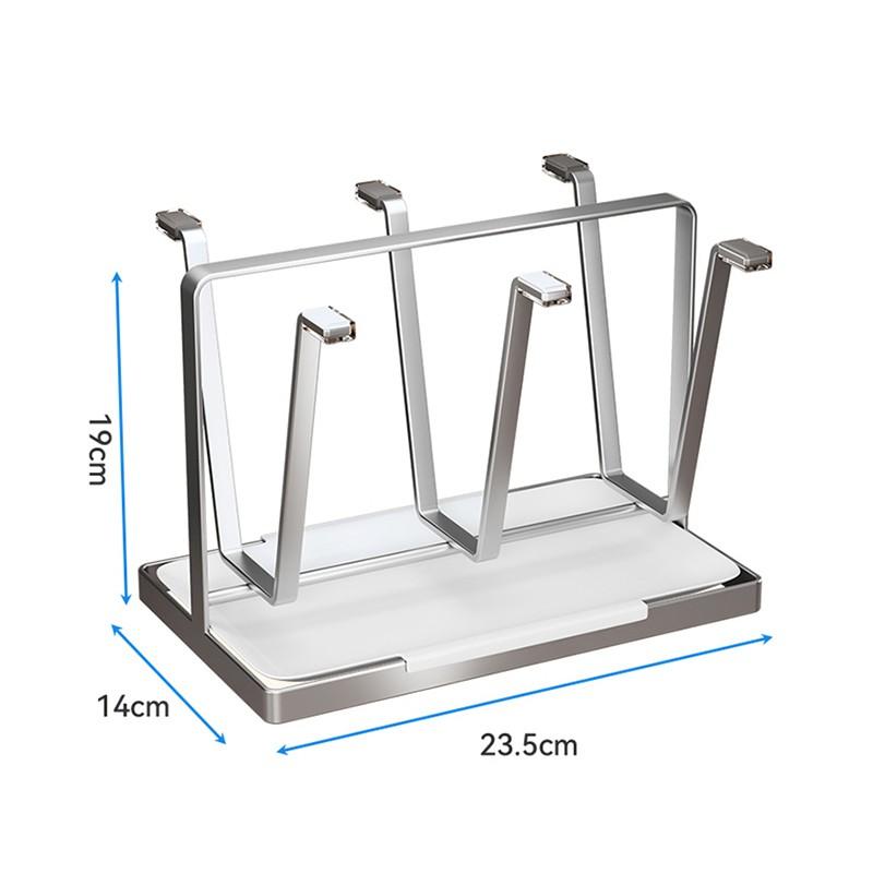 Elegancki uchwyt na kubek ze stali nierdzewnej z tacką ociekową, bez konieczności wiercenia – nowoczesny, minimalistyczny design