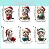 Christmas Hat Cat Car Hanging Decor Acrylic Pendant Tree Ornament Holiday Travel