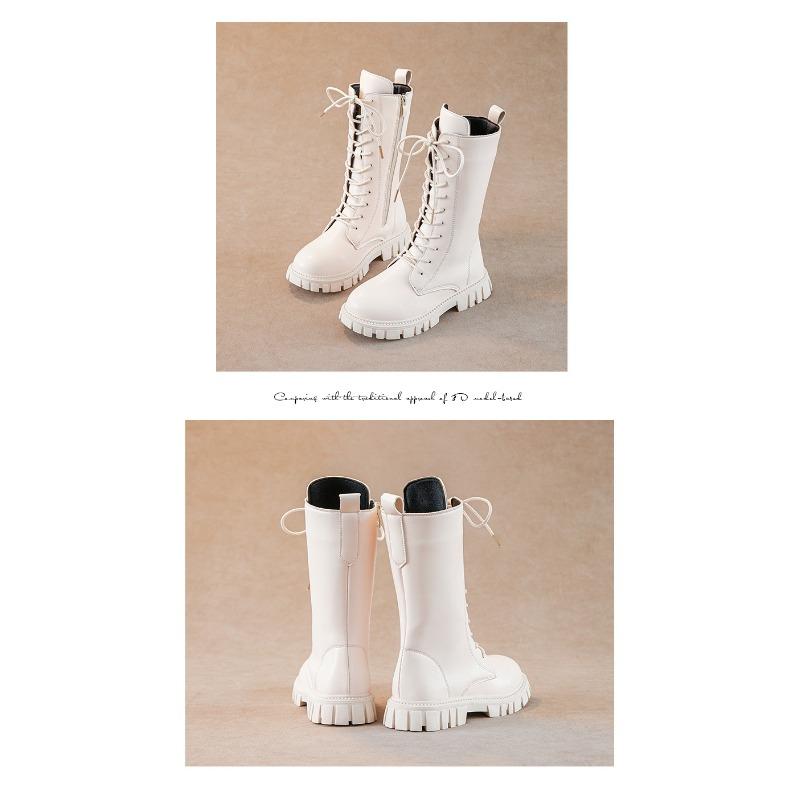 Stivali per bambini Ragazze Estate Nuovi stivali alti Versione coreana di stivali Martin in stile britannico Stivali in pelle da principessa Bambina