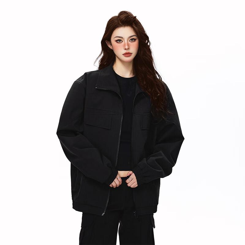 

TOM ADAM Men s American Retro Stand Collar Fall Jacket M