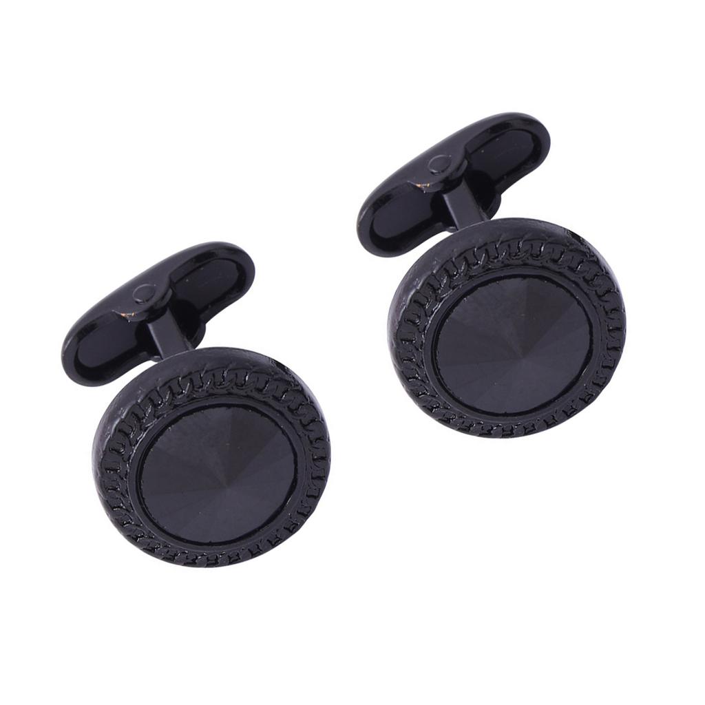 Men Crystal Cufflinks Black Color Business Conferences Cuffs Button for Gentlemen Shirt Wedding Cuff Links Gifts