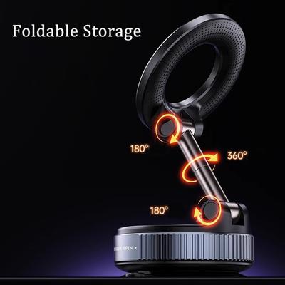 Foldable Suction Stand Magnetic Vacuum Car Phone Holder Strong Adsorption 360° Rotation Car Holder For iPhone Samsung Xiaomi