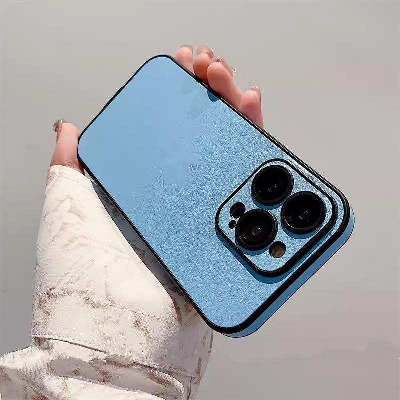 Applicable to iPhone11promax solid color sticky leather mobile phone case Apple 11 all-inclusive with its own lens film, simple and creative