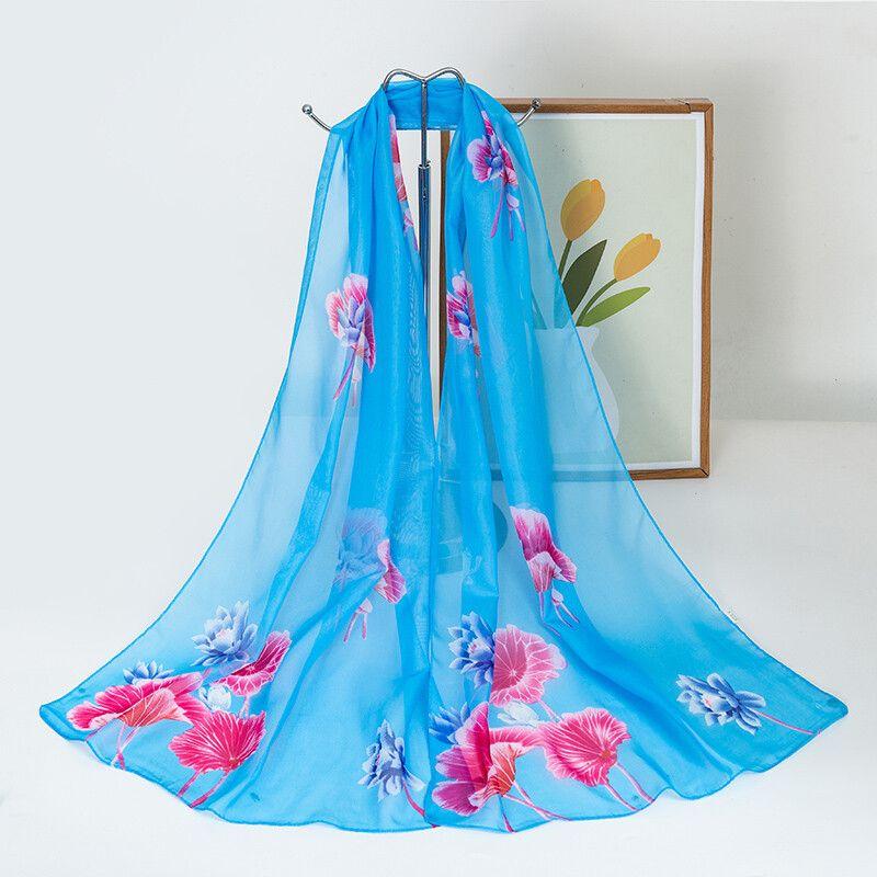 

Женский весенний шифоновый длинный шифоновый шарф универсальный летний солнцезащитный шарф шаль