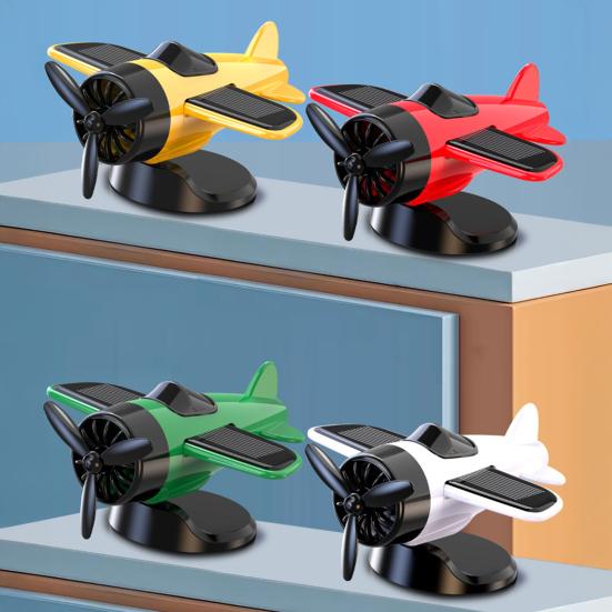 Decorazione Auto Aeroplano ad Energia Solare Ornamento Dinamico da Cruscotto con Movimento Planante Elica Silenziosa Rotante Piccola Aeroplano Accessori Drift