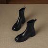 Krazing Pot Microfiber Round Toe Chunky Heels Motorcycle Boots Size 42 Zip Women Platform Ankle Boots