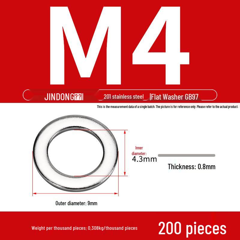 Stainless Steel 304/201/316 Oversized Thick Flat Washer Gasket Screw Washer GB97/GB96