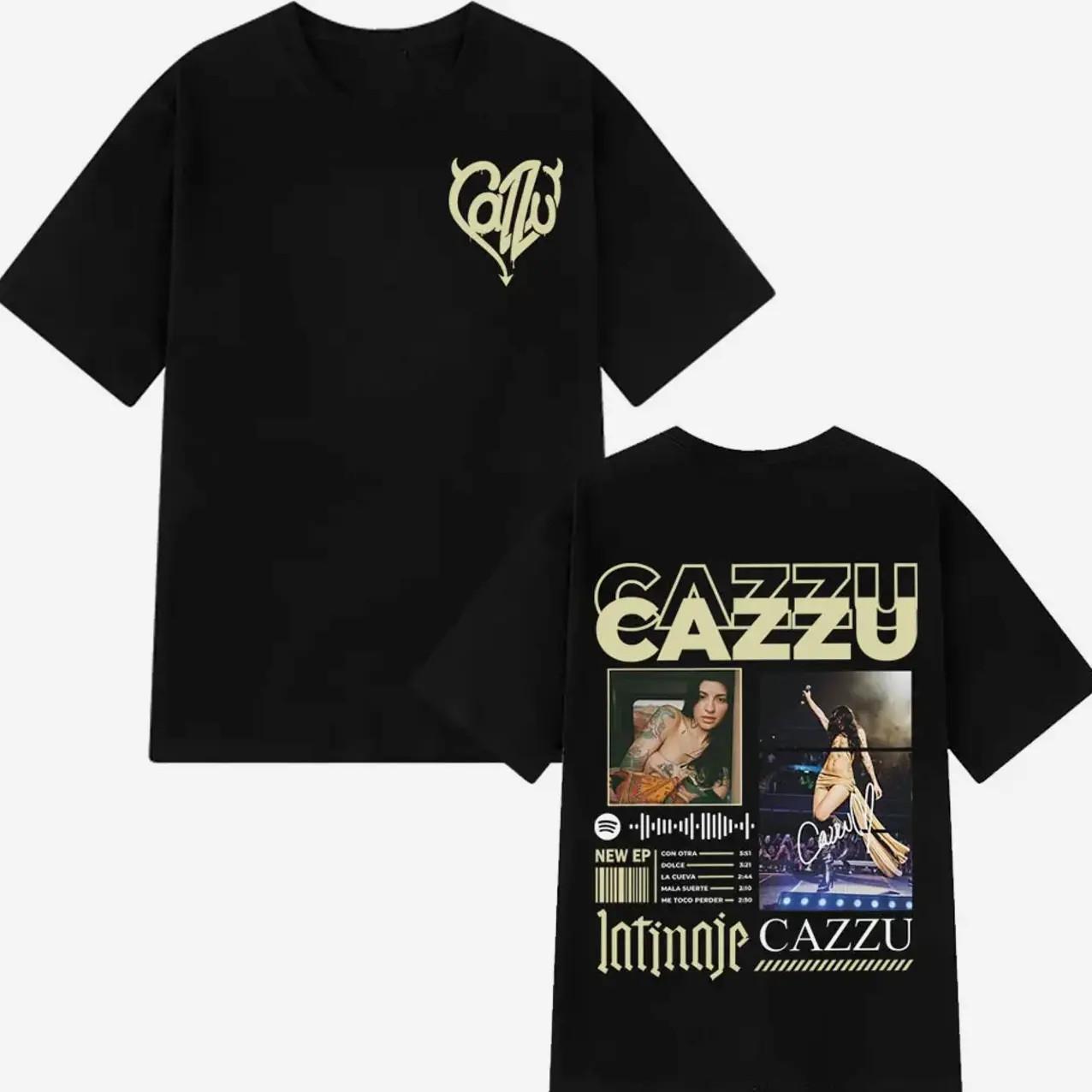Cazzu Collection Singer Cazzu Latinaje black T-shrit cotton All sizes VDF013 L