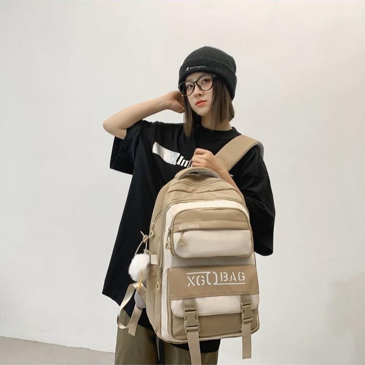 Schoolbag1011 New Large Capacity Casual Versatile Middle and High School Students Travel Lightweight Burden Reduction Ridge Backpack