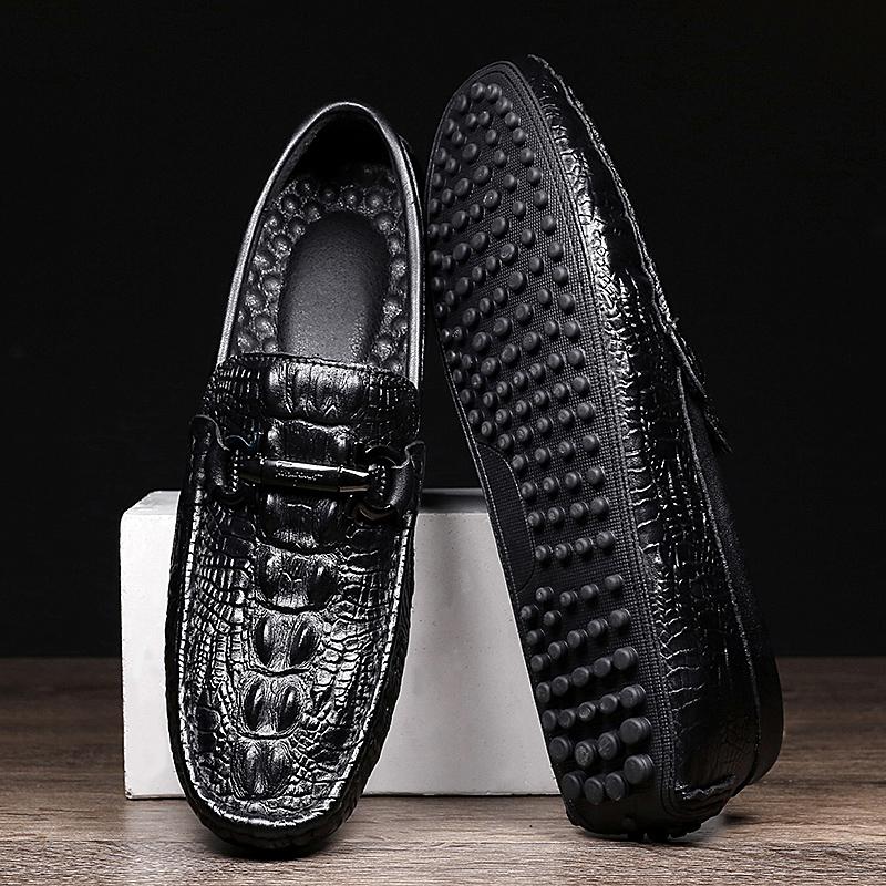 Chaussures de Mode pour Homme Cuir Véritable Mocassins à Enfiler pour Homme Marque Affaires Chaussures de Luxe Homme Décontracté Chaud Hiver Plates Fait Main