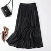 Senior Sense of Flow Light Half-body Skirt Gauze Skirt Female Beaded Skirt Temperament Long Section Mesh Half-body Skirt High-waisted Thin Summer