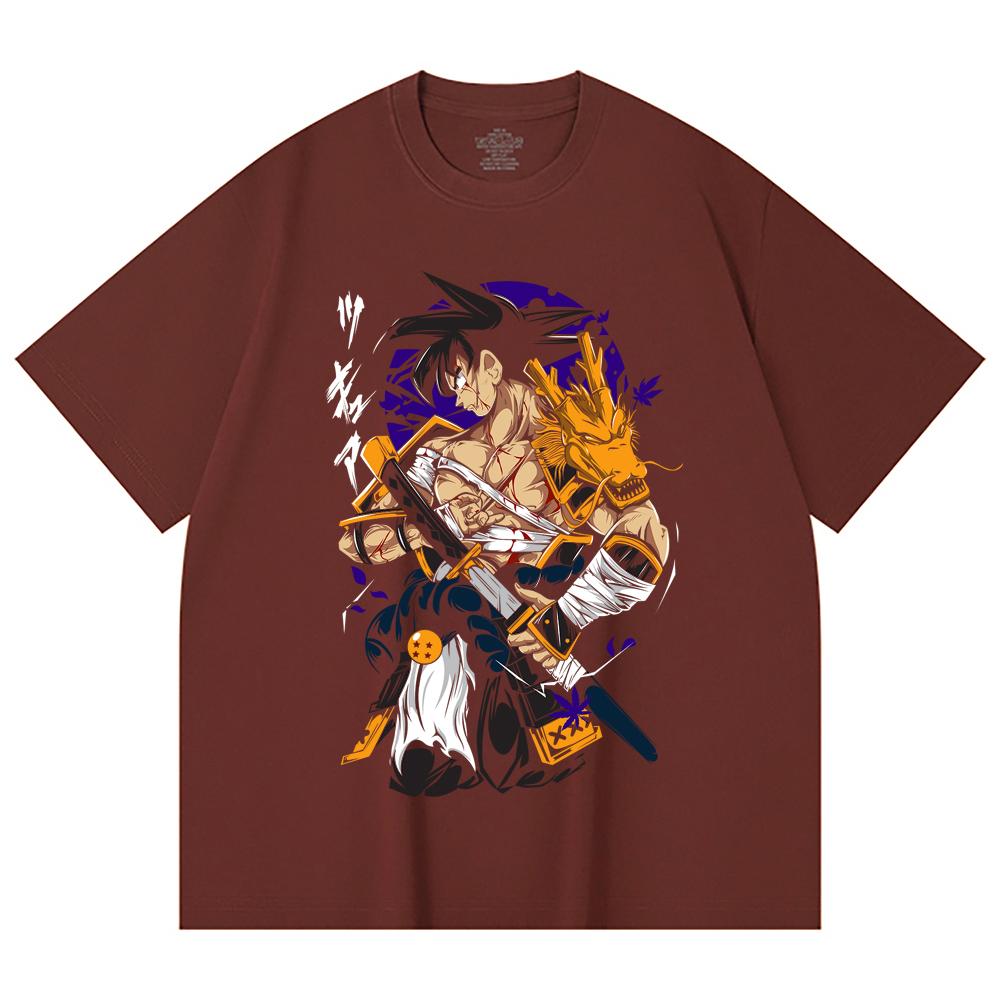 230 Gsm 100% Cotton Dragon Ball V68 Goku Samurai Print Unisex Heavy Cotton T Shirt