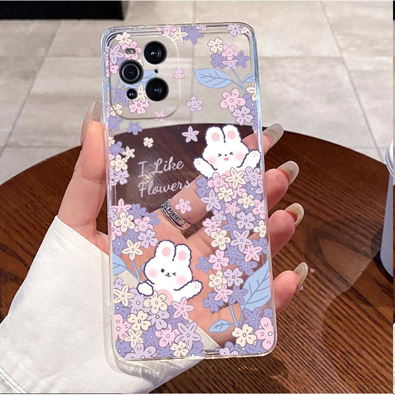 For OPPO Find X3 X3 Pro Case Clear Luxury Cute Love Rabbit Funny TPU Soft Silicone Phone Case For OPPO FindX3 X3Pro Back Cover