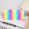 Gradient Color Plush Pencil Case - Cute Octagonal Design for Girls and Students