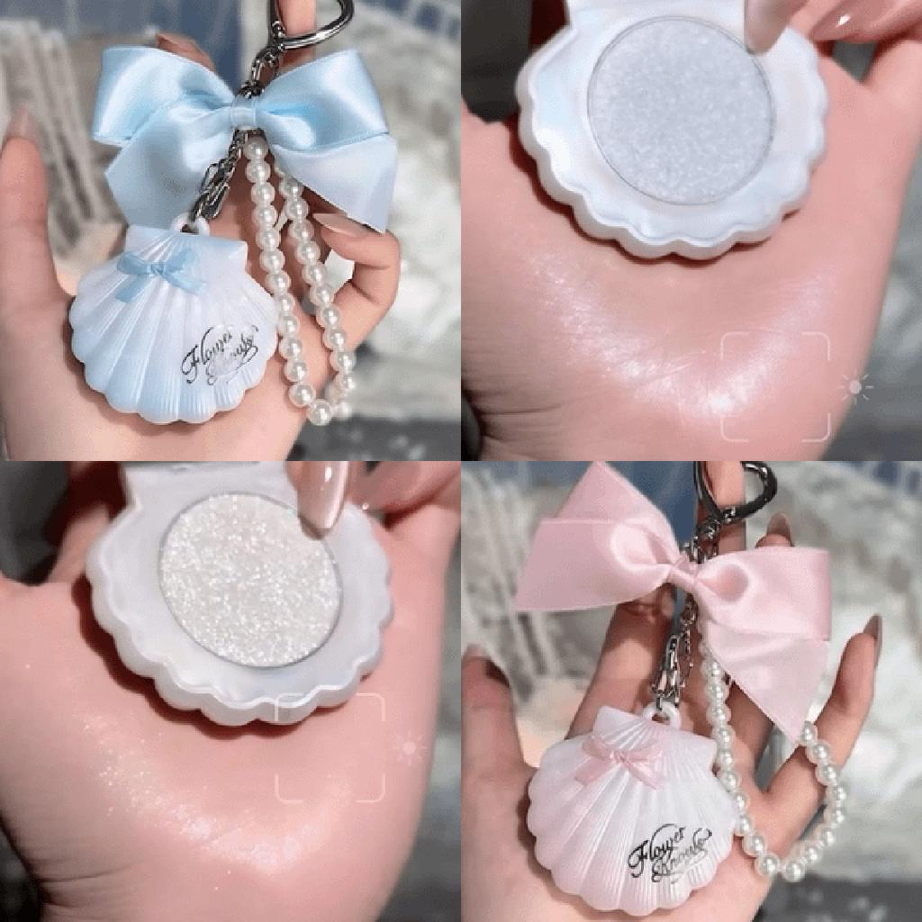 FlowerKnow Lapin Jardin Cupidon Ours Sucré Poudre Visage avec Blush Highlighter Pendentif Longue Tenue Portable Maquillage Décoration