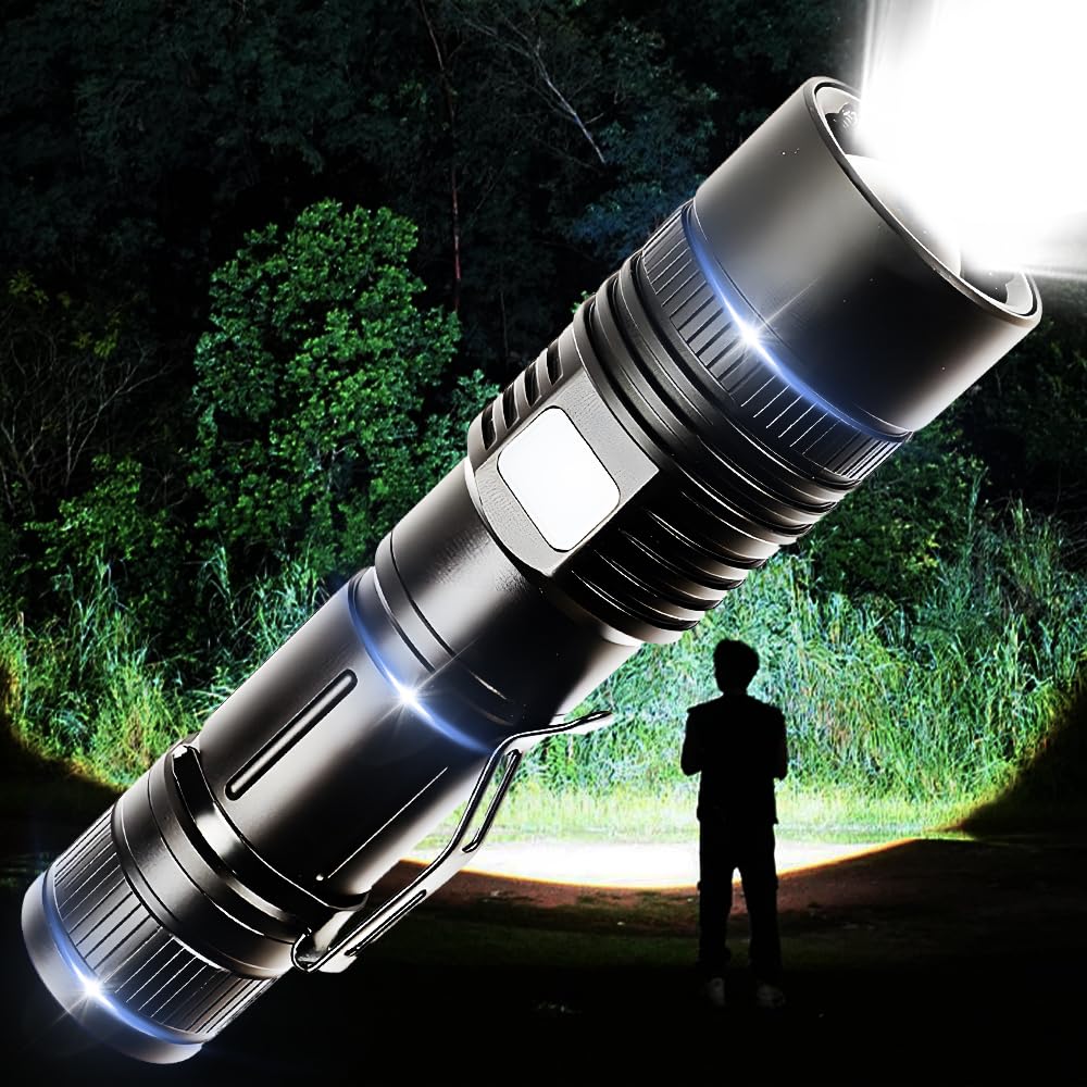 

TAIGU LED Высокий 7 USB Длинный для Аварийного Питания Работы и Использования на Открытом Воздухе Фонарик, Мощный, Компактный, Ручной, Яркость, XHP160, Режимы, Перезаряжаемый, чёрный