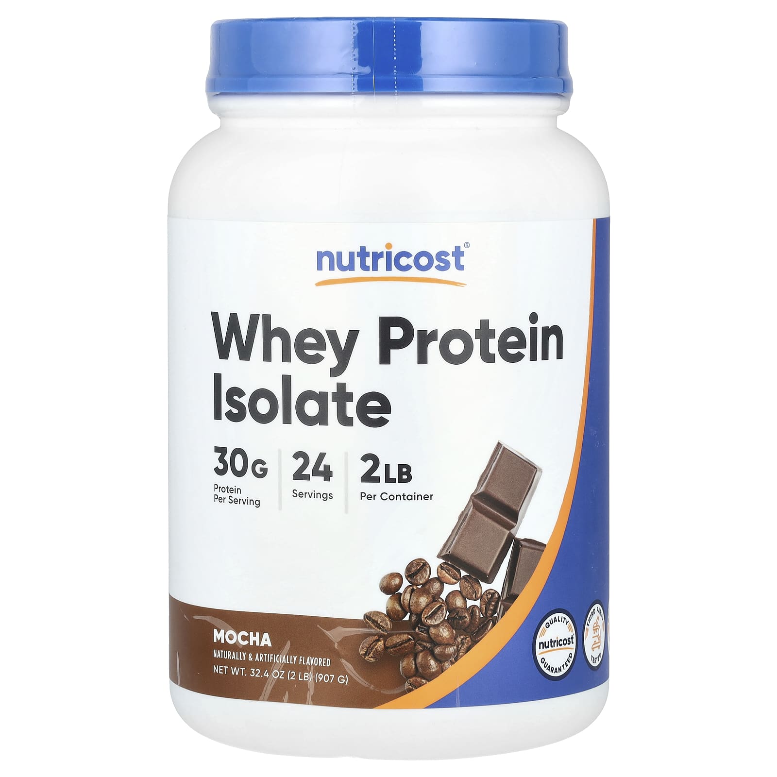 

Nutricost, whey protein isolate, mocha, 907g (2lb)