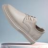 Fashion Men Oxfords Leather Shoes Lace Up British Style Mens Casual Shoes Brand Summer Punching Leather Breathable Moccasins Size 36-48