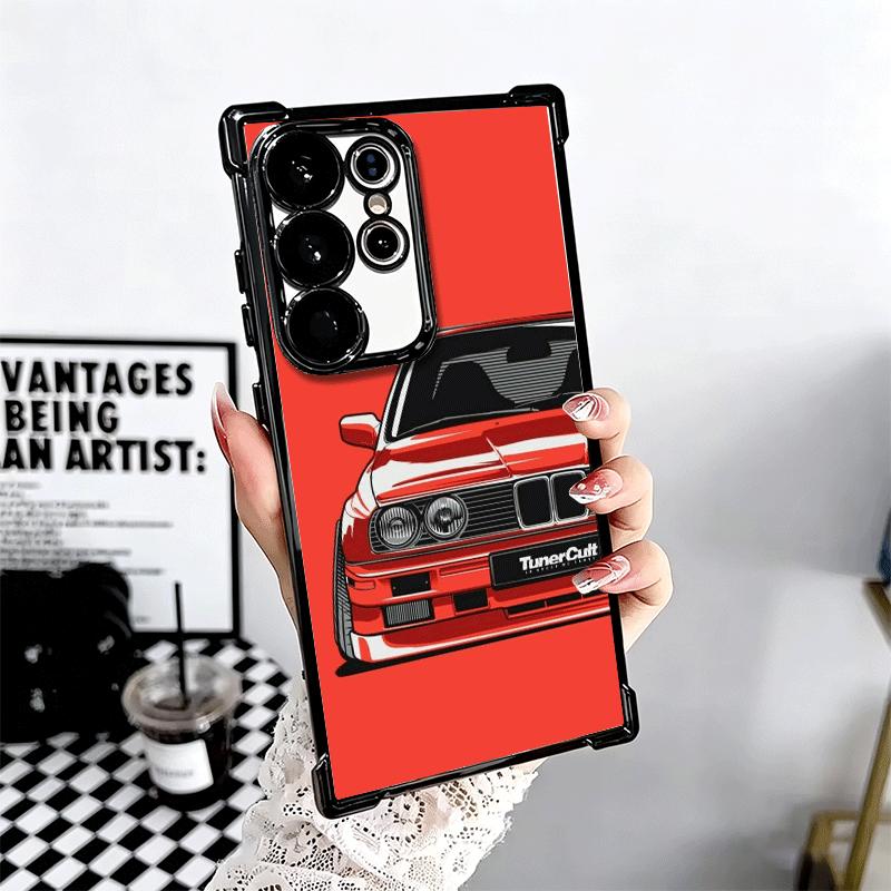 Simple Japanese Sports Cars Pattern Plating Phone Case For Samsung Galaxy S24 S25 FE S26 Edge S23 Ultra S22 S21 Plus S20 Anti-Fa