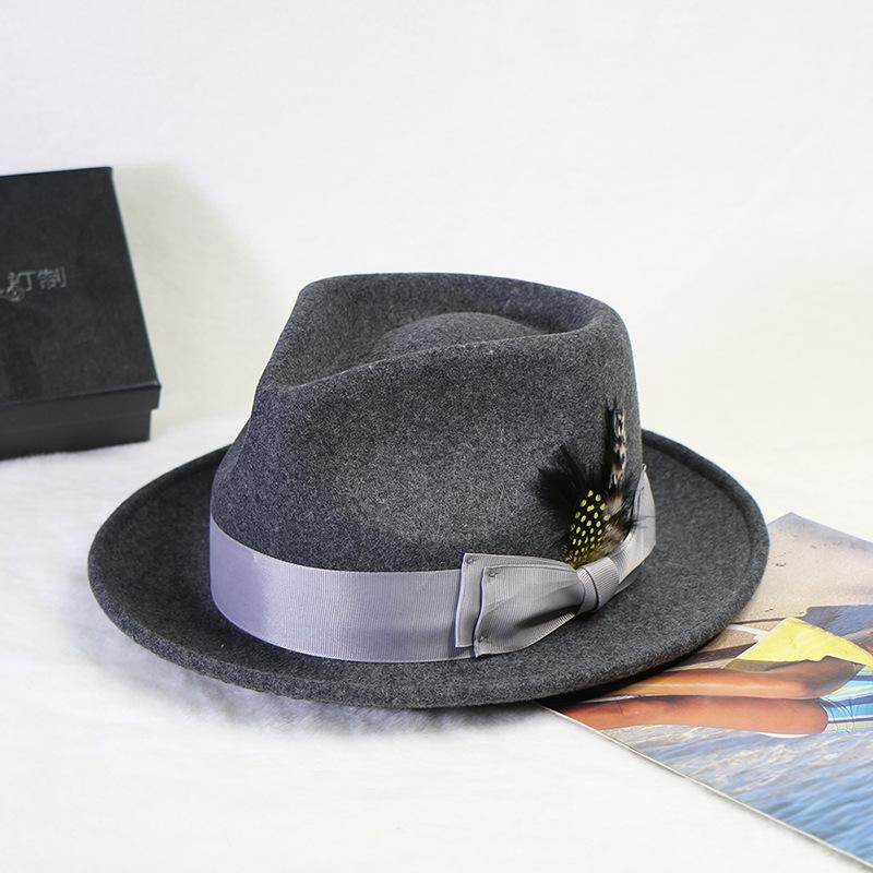 Mauni Hat, Top Hat, Jazz Hat, Bow, Woolen Hat, Large Brim.