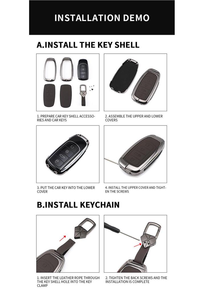 Geely Key Case for Binyue, Boyue, Emgrand GS, Xingrui GL, Xingyue L, Binrui, Icon, Shell, Borui Models