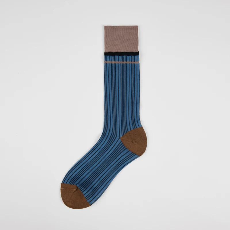 Neue Frühling/Sommer Damen Mittellange Socken Vintage Dünne Seidensocken Vertikale Streifen Mittellange Socken Sonnenschutz Lange Strümpfe One Size gray