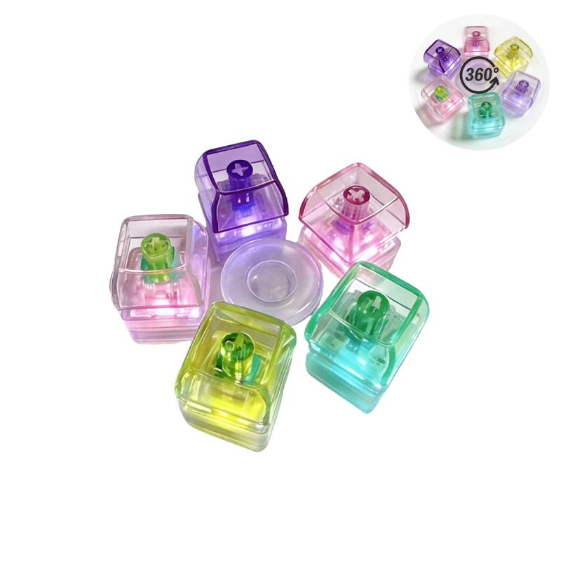 Led Light-Up Keychain Keyboard Clickable Button Fidget Toy For Stress Anxiety Relief Portable Desk Accessory Office Decor Gift
