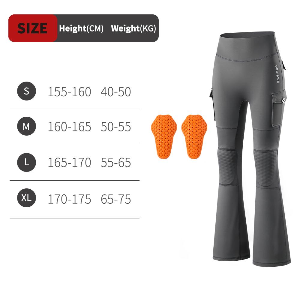 WOSAWE Women Motorcycle Pants High Waist Stretch Motocross Riding Tights with Removable Knee Pads Fitness Flared Leg Pant