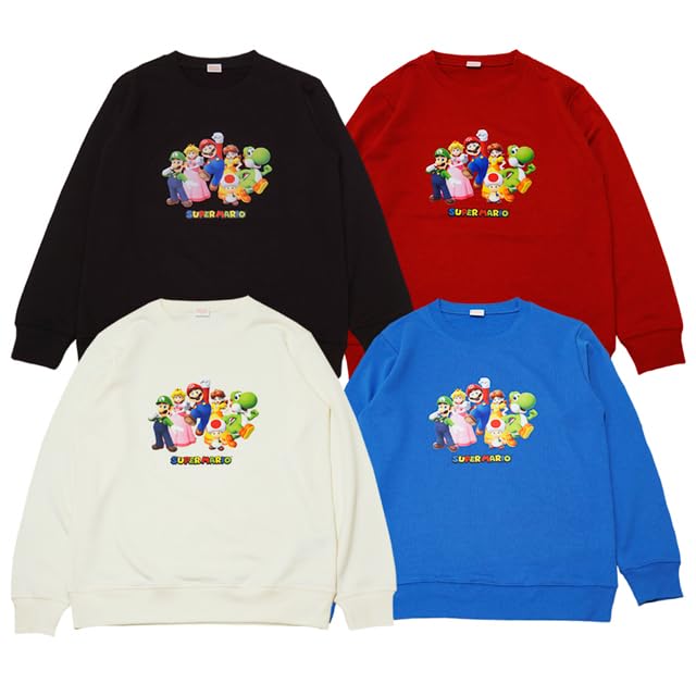 Bandai Classic fr8929 Super Mario Long Sleeve Sweatshirt, Boys, Black, Fall/Winter