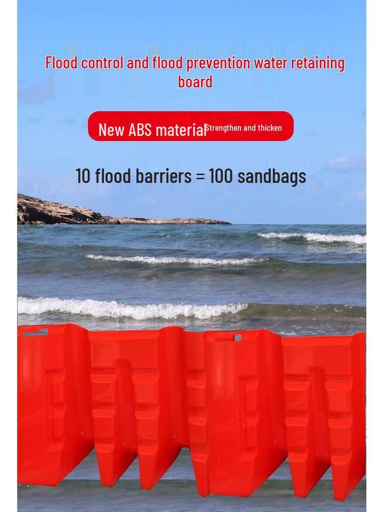 Červená plastová protipovodňová bariéra ve tvaru L pro domácí a garážové použití