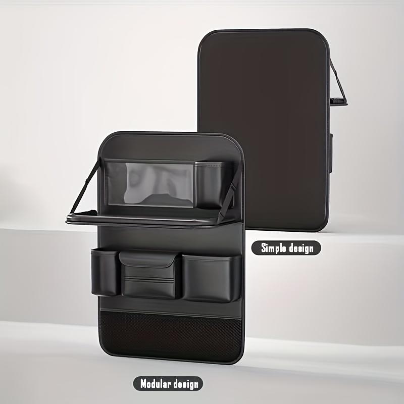 Car Seat Back Organizer Leatherette Back Seat Storage Bag Organizer Multi Pockets AntiKick Mats Car Acceccessories, Backseat Organizer, Compact Design