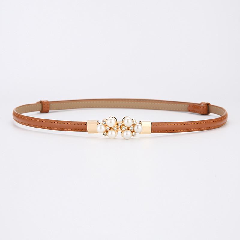 Elegant Leather Belt For Women With Alloy Buckle For Dress And Blouse Styling