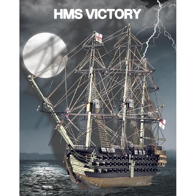 Piececool 3D Metal Puzzles for Adults, HMS Victory Battleship Model Kits Building DIY Models Puzzles, Great Gift Ideas - 389Pcs
