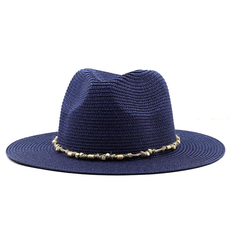 New chain jazz straw hat spring and summer men's and women's outdoor beach sun protection hat