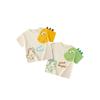 Children's Clothing Summer Kids Cartoon Dinosaur Short-Sleeved T-shirt Boys and Girls off-Shoulder Loose Clothes Baby Boy 100% Cotton Coat